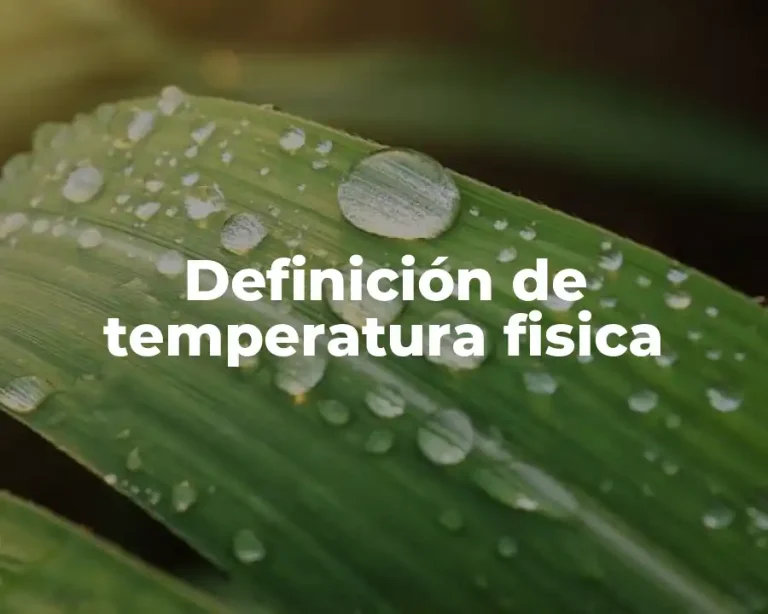 Definición de temperatura fisica