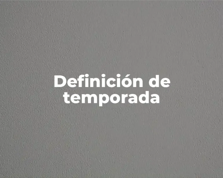 Definición de temporada