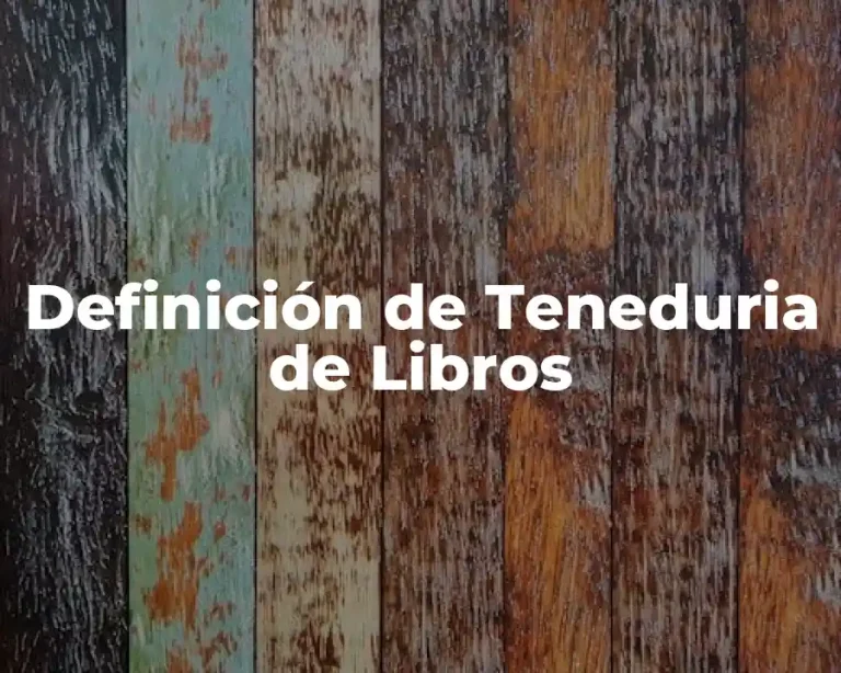 Definición de Teneduria de Libros