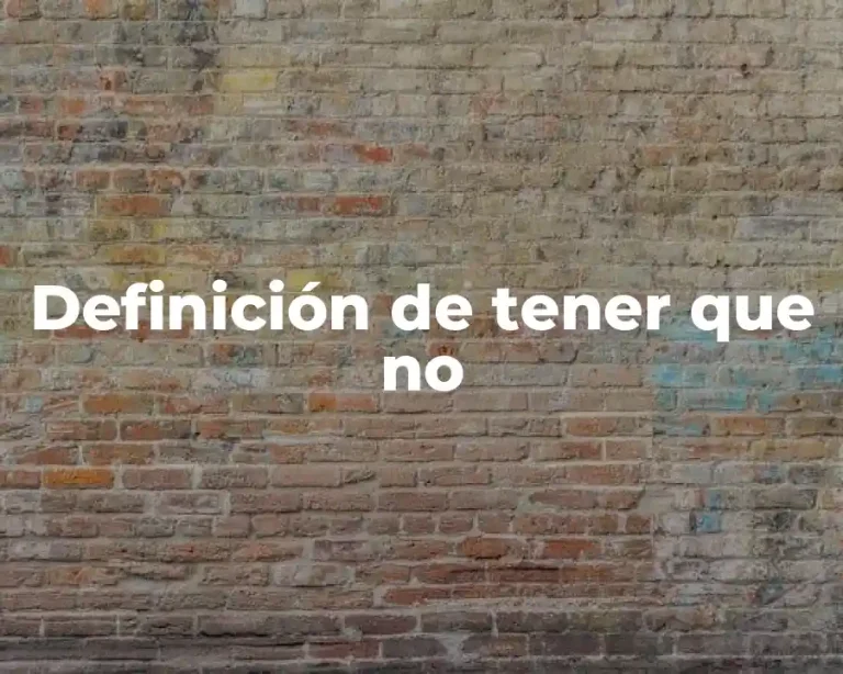 Definición de tener que no