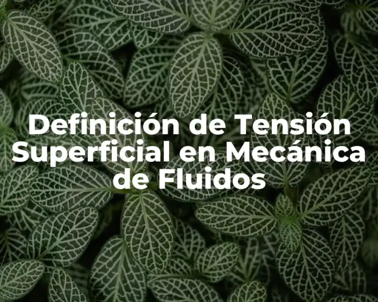 Definición de Tensión Superficial en Mecánica de Fluidos