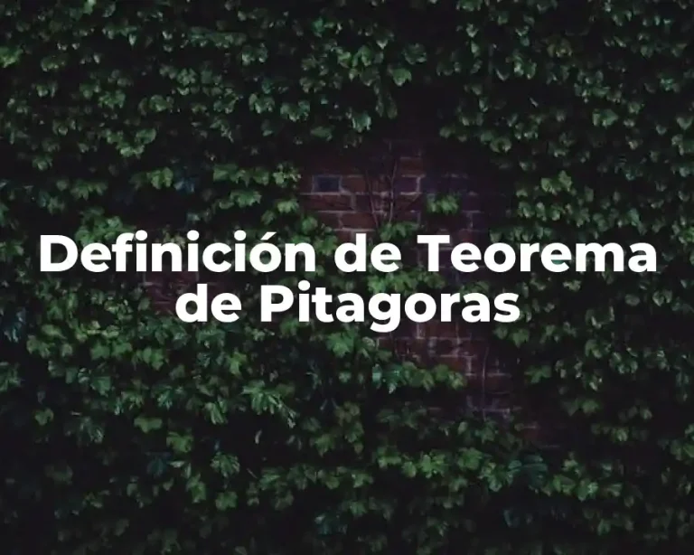 Definición de Teorema de Pitagoras