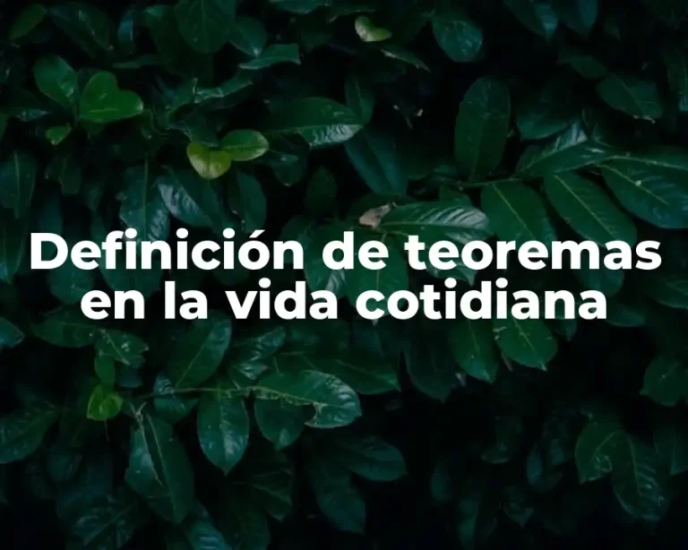 Definición de teoremas en la vida cotidiana