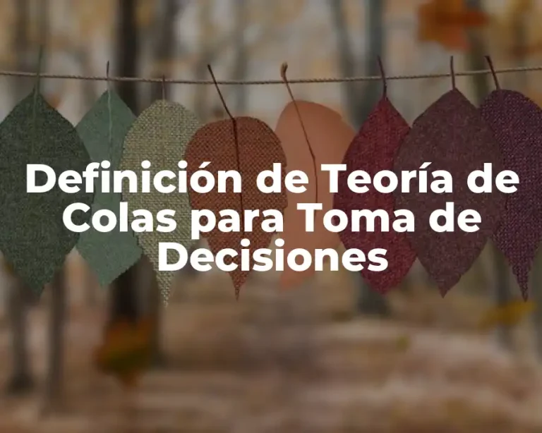 Definición de Teoría de Colas para Toma de Decisiones
