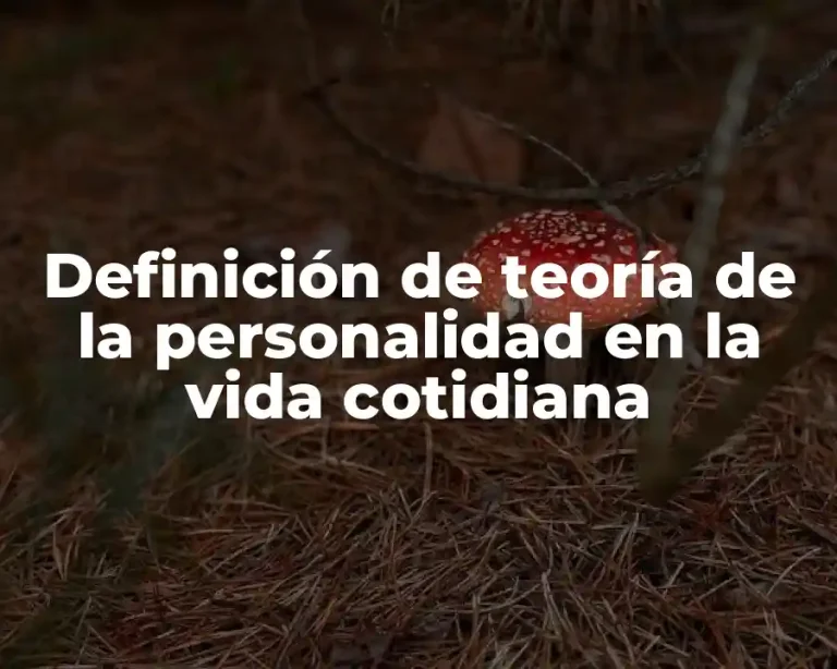 Definición de teoría de la personalidad en la vida cotidiana