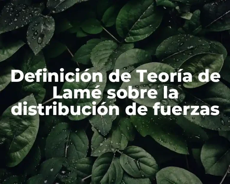 Definición de Teoría de Lamé sobre la distribución de fuerzas