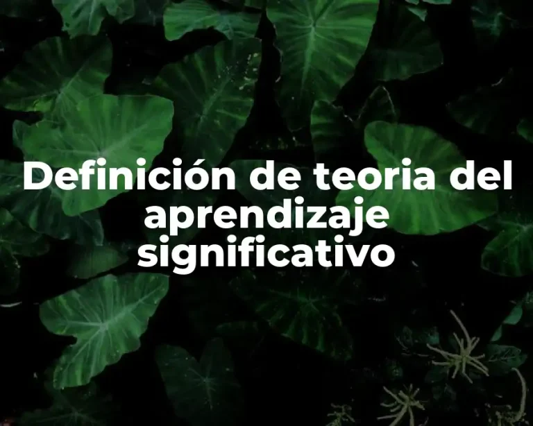 Definición de teoria del aprendizaje significativo