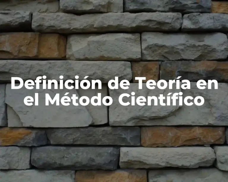 Definición de Teoría en el Método Científico