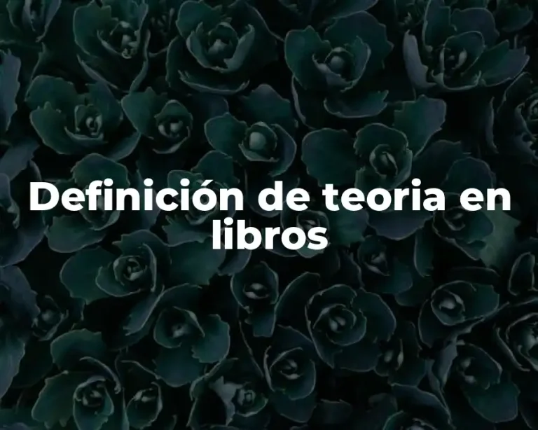 Definición de teoria en libros