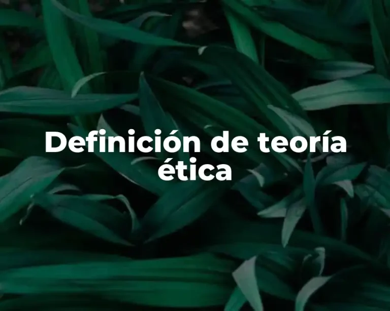 Definición de teoría ética