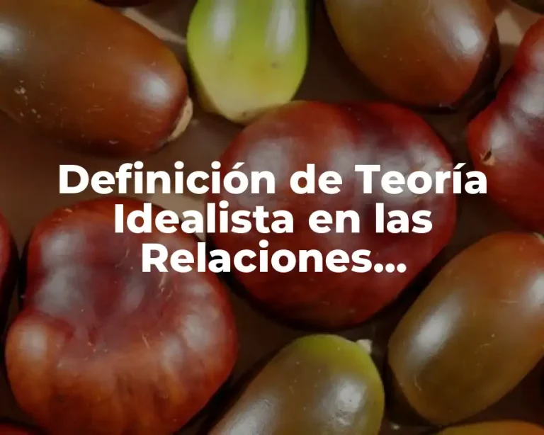 Definición de Teoría Idealista en las Relaciones Internacionales