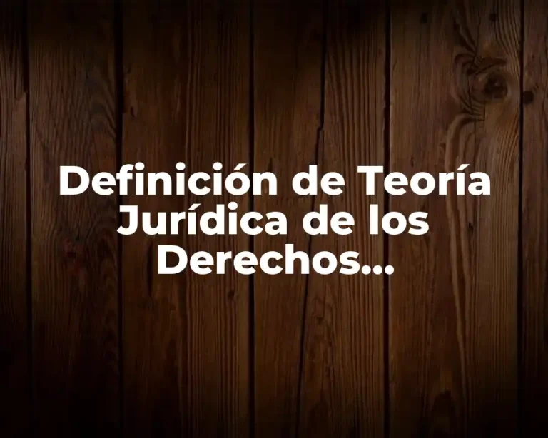 Definición de Teoría Jurídica de los Derechos Fundamentales