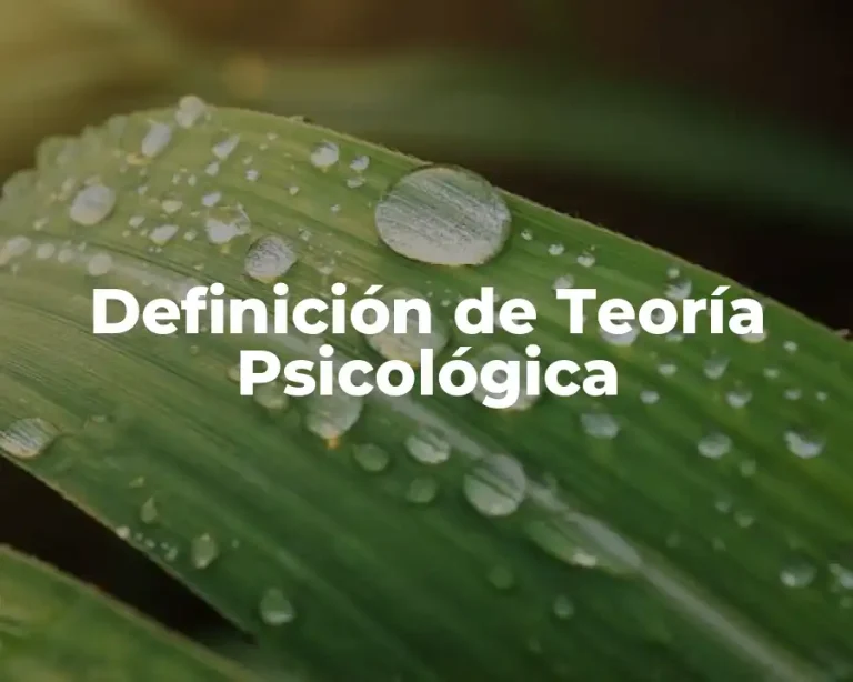 Definición de Teoría Psicológica