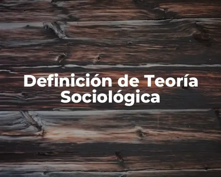 Definición de Teoría Sociológica