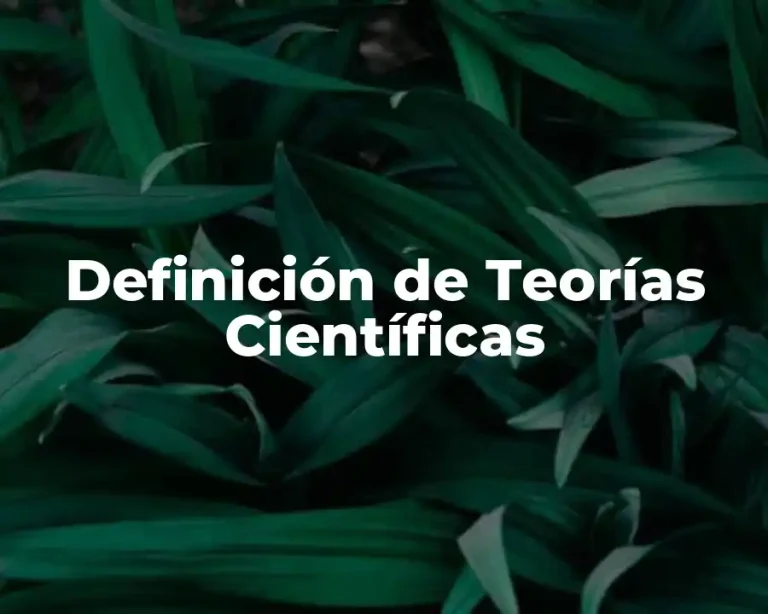 Definición de Teorías Científicas