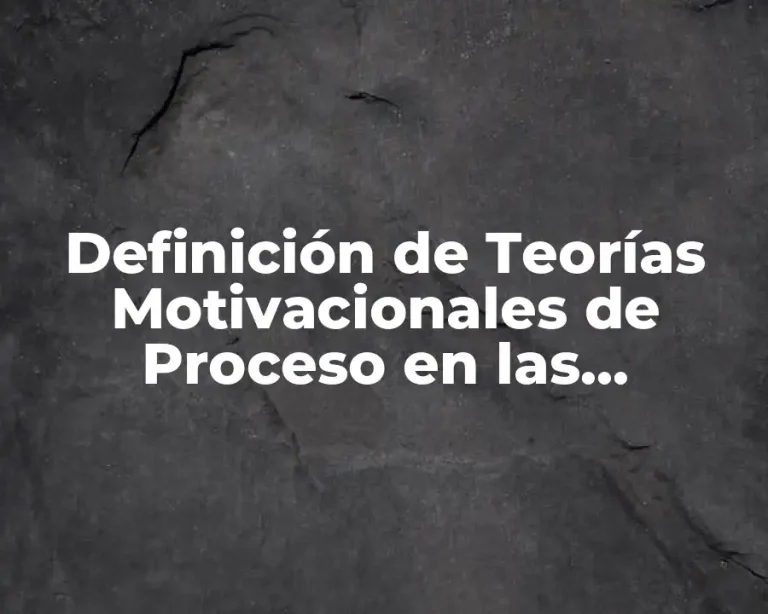 Definición de Teorías Motivacionales de Proceso en las Empresas