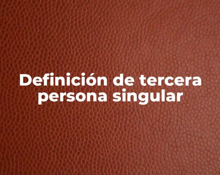 Definición de tercera persona singular