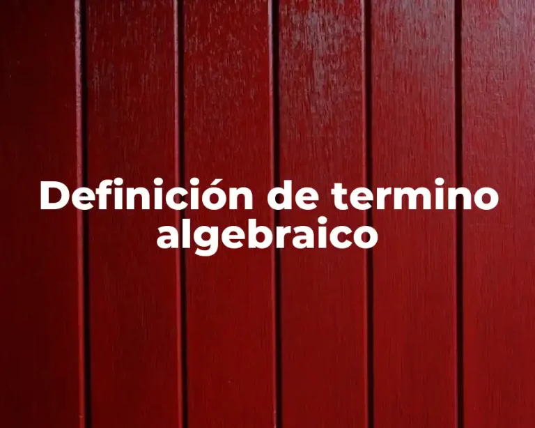 Definición de termino algebraico