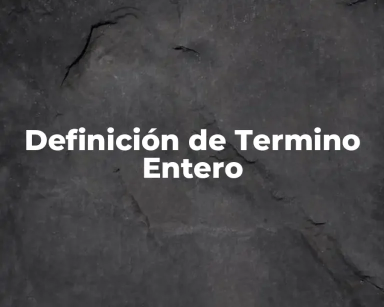Definición de Termino Entero