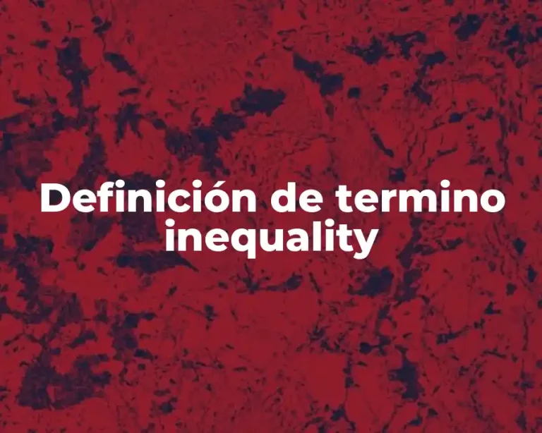 Definición de termino inequality