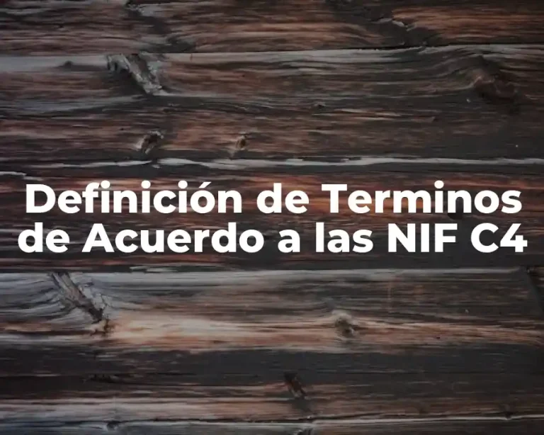 Definición de Terminos de Acuerdo a las NIF C4