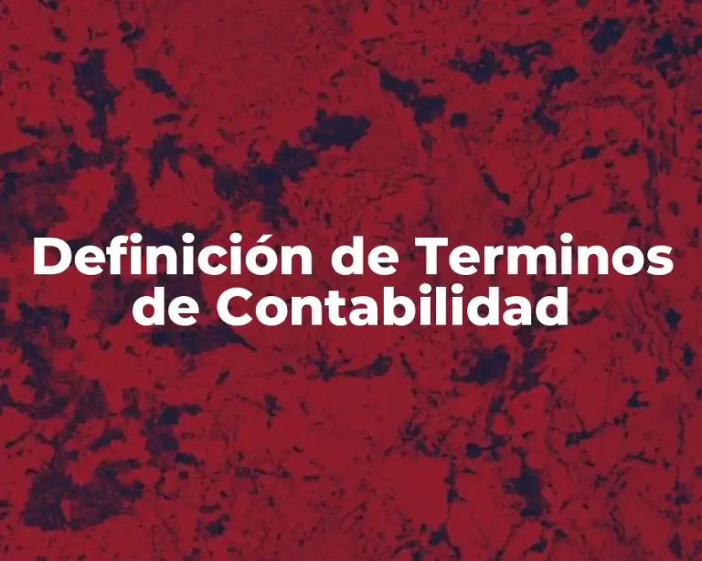 Definición de Terminos de Contabilidad