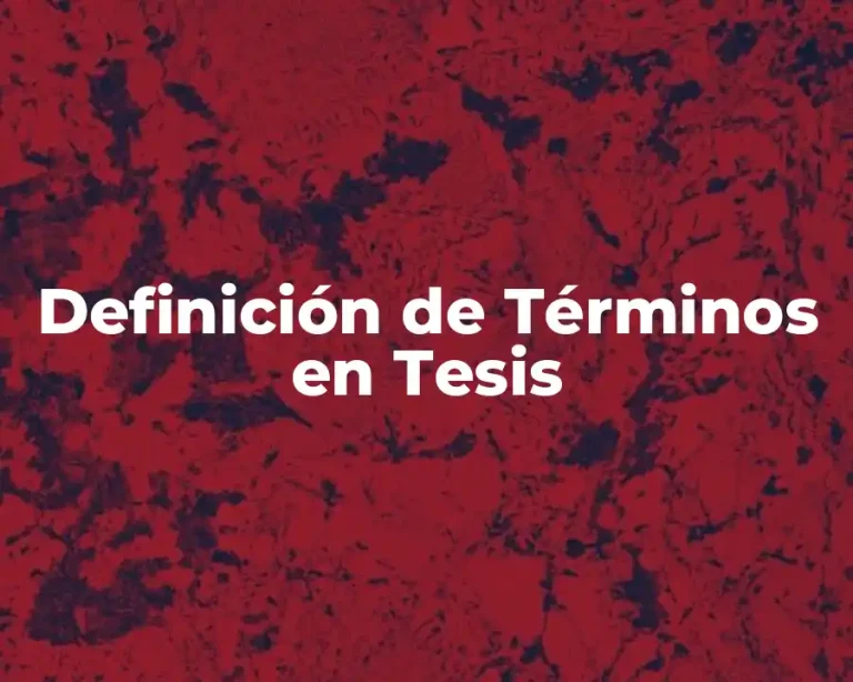 Definición de Términos en Tesis