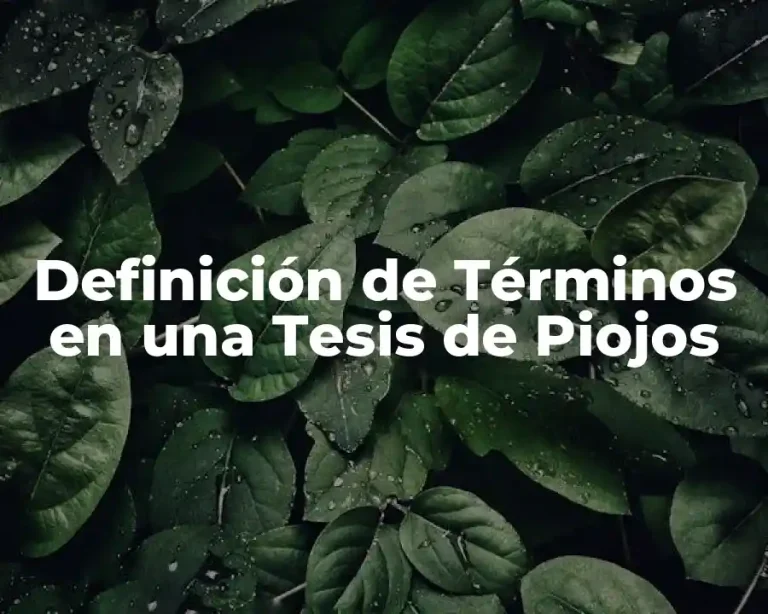 Definición de Términos en una Tesis de Piojos