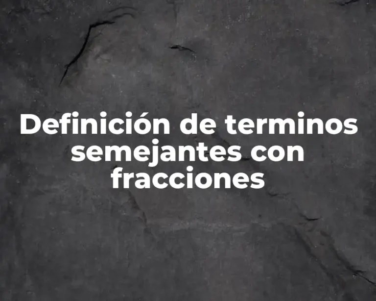 Definición de terminos semejantes con fracciones