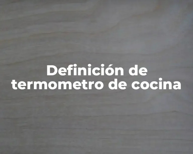 Definición de termometro de cocina