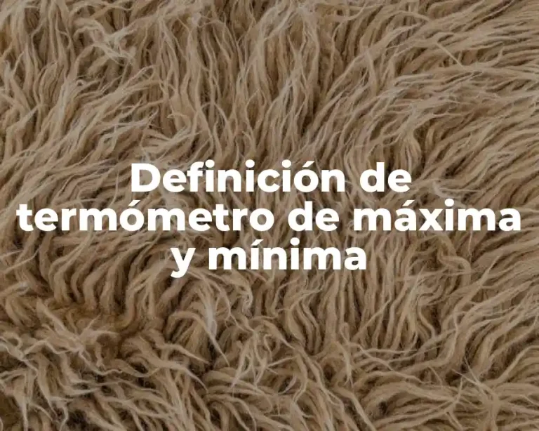 Definición de termómetro de máxima y mínima