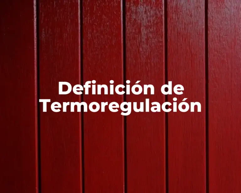 Definición de Termoregulación