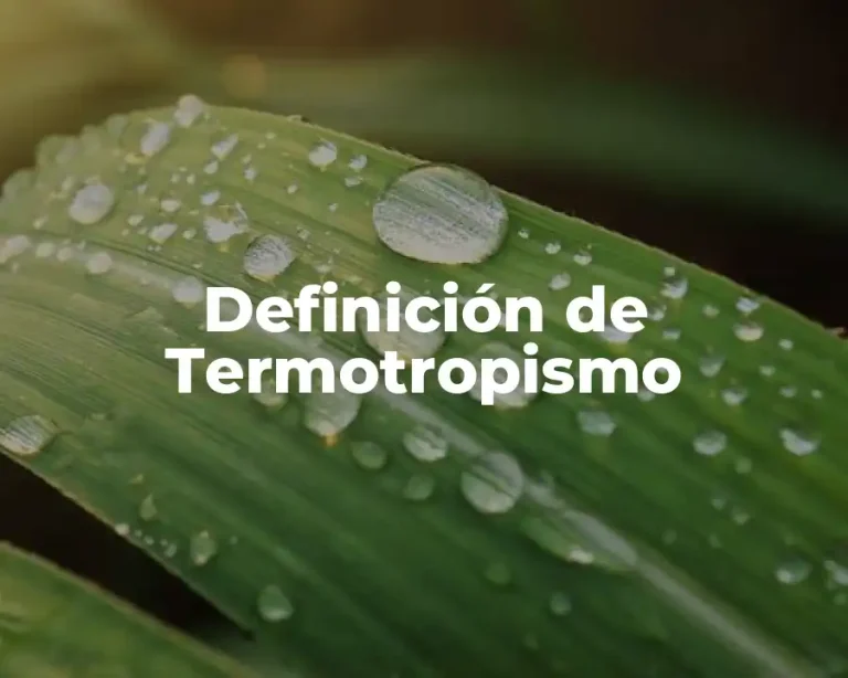 Definición de Termotropismo