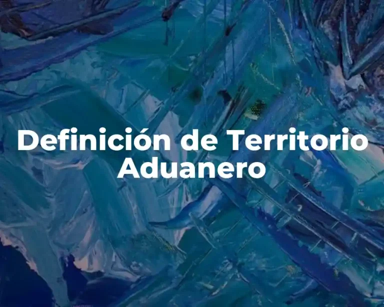 Definición de Territorio Aduanero