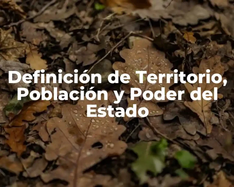 Definición de Territorio, Población y Poder del Estado