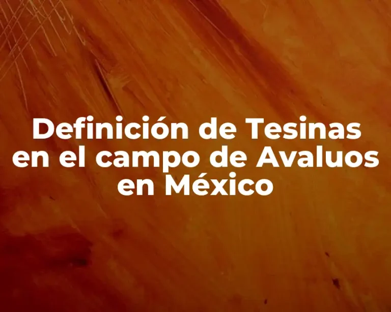 Definición de Tesinas en el campo de Avaluos en México