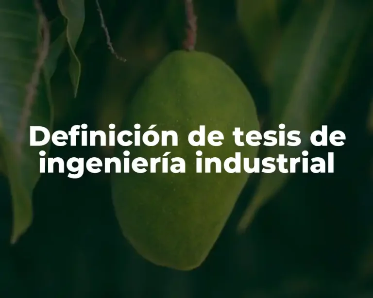 Definición de tesis de ingeniería industrial