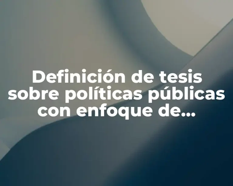Definición de tesis sobre políticas públicas con enfoque de derechos