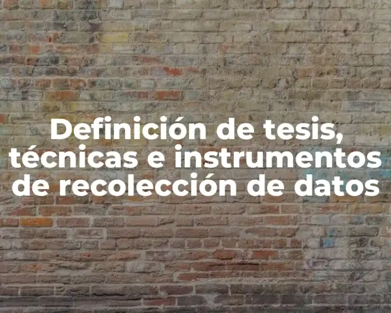 Definición de tesis, técnicas e instrumentos de recolección de datos