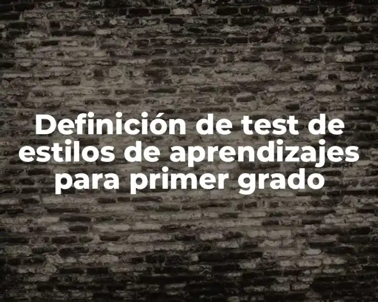 Definición de test de estilos de aprendizajes para primer grado