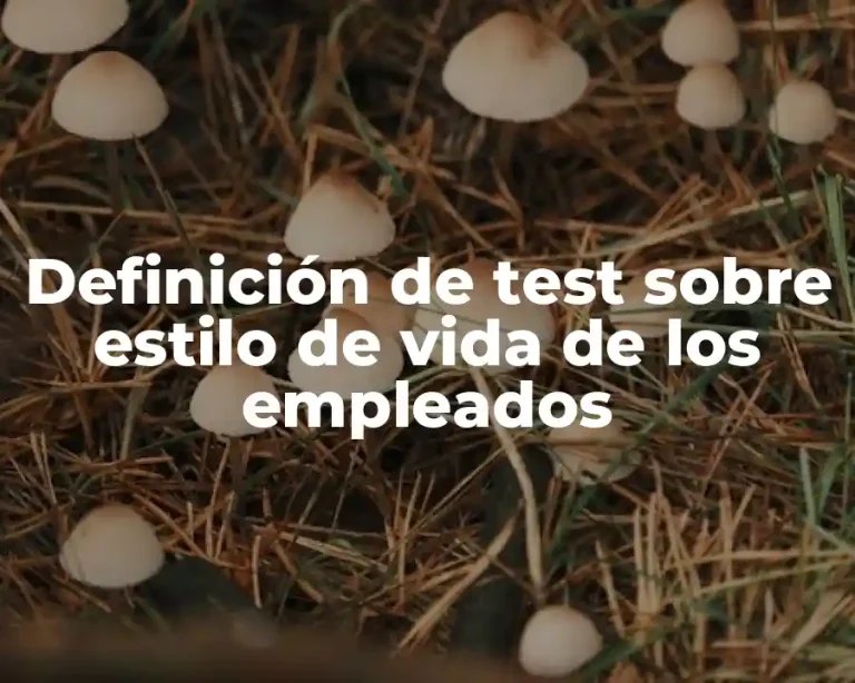 Definición de test sobre estilo de vida de los empleados