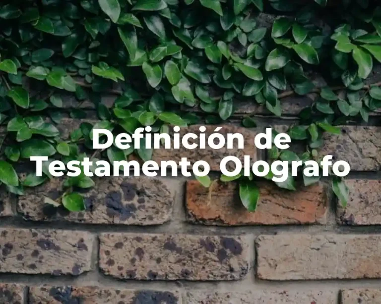 Definición de Testamento Olografo