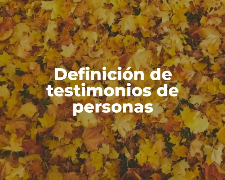 Definición de testimonios de personas
