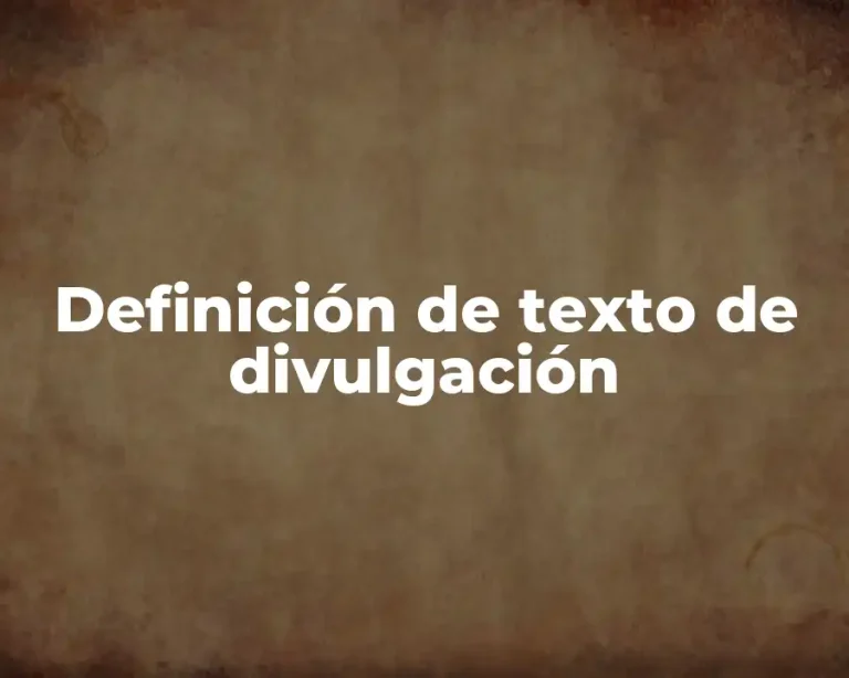Definición de texto de divulgación