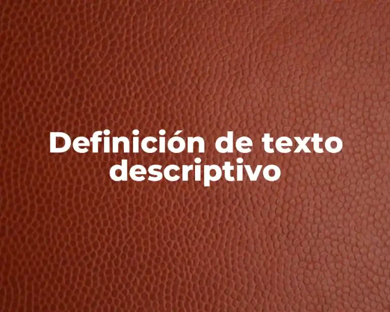 Definición de texto descriptivo