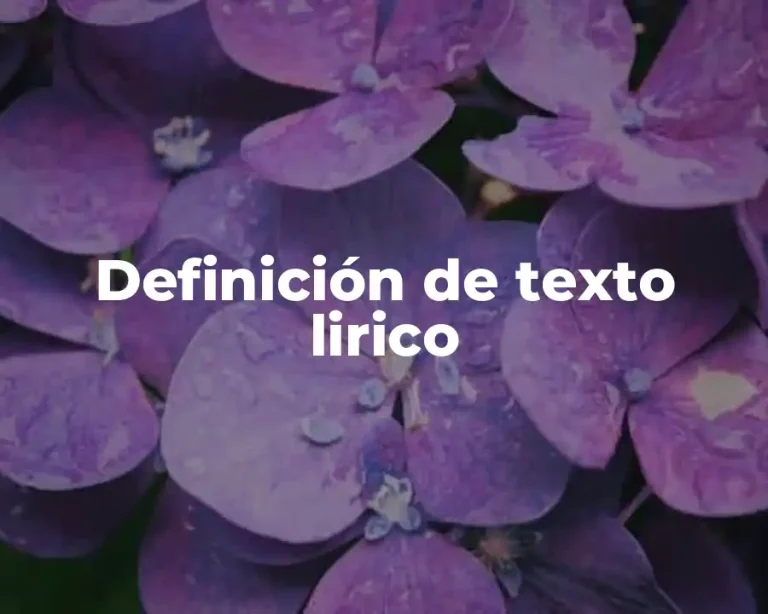 Definición de texto lirico