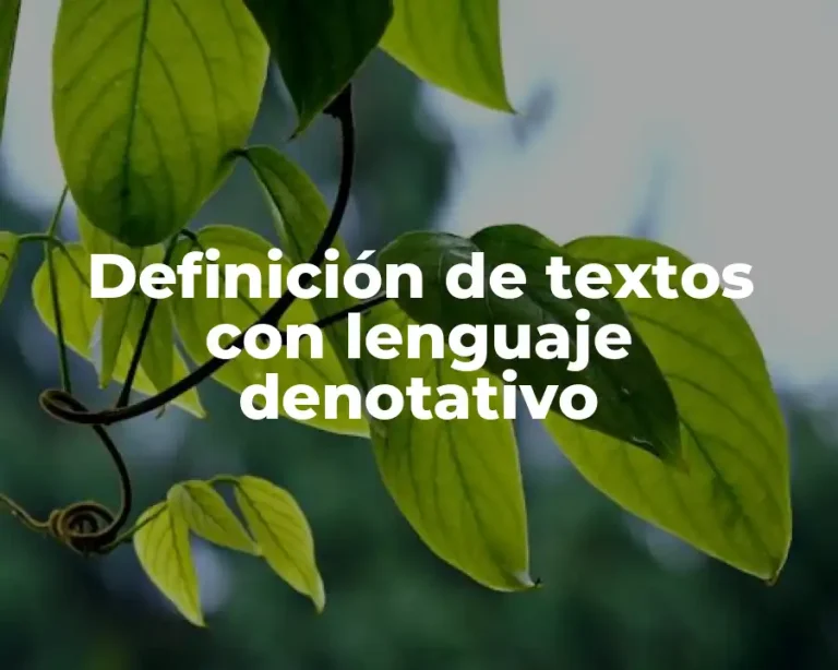 Definición de textos con lenguaje denotativo