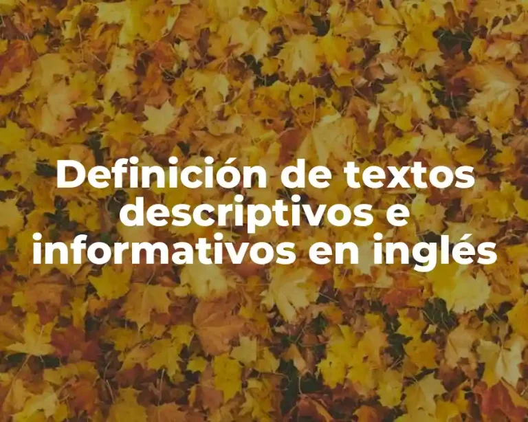 Definición de textos descriptivos e informativos en inglés