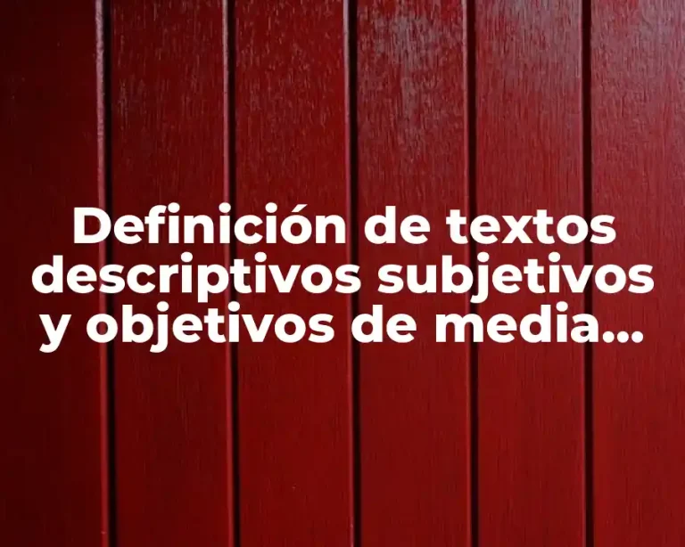 Definición de textos descriptivos subjetivos y objetivos de media cuartilla
