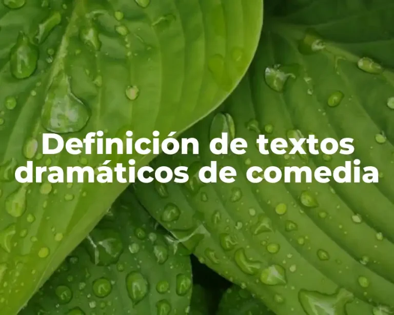Definición de textos dramáticos de comedia